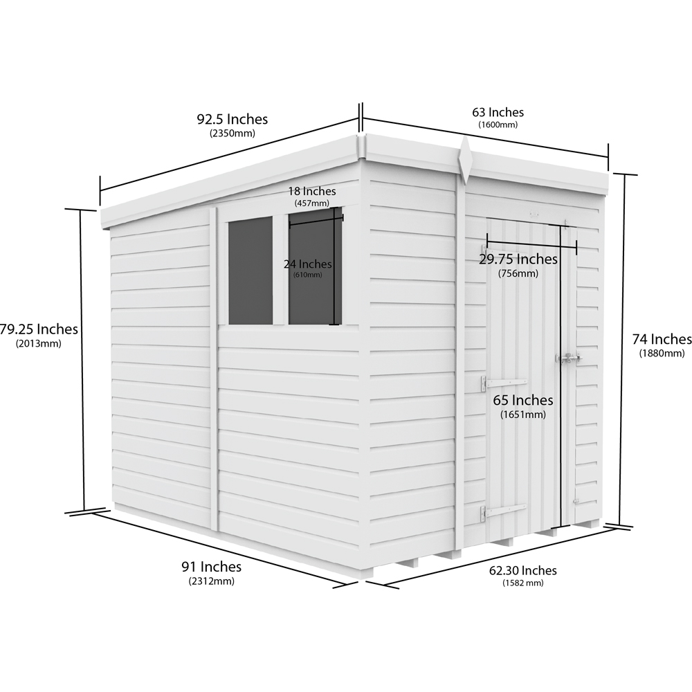DIY Sheds 5 x 8ft Tongue and Groove Timber Pent Security Garden Shed Image 9