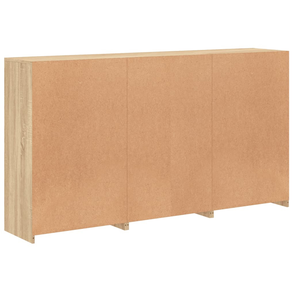 vidaXL 4 Door 8 Shelf Sonoma Oak Sideboard with LED Lights Image 8