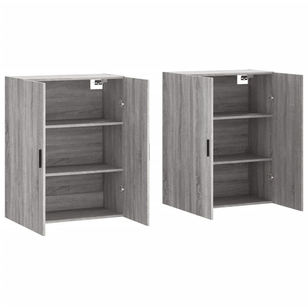 vidaXL 2 Door Grey Sonoma Wall Mounted Cabinet 2 Pack Image 4
