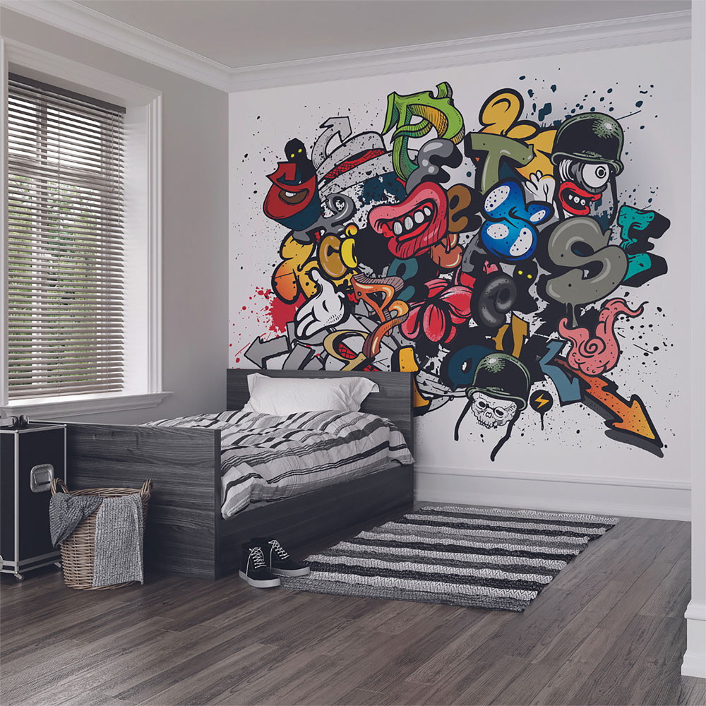 Origin Murals Spray Paint Multicolour Wall Mural Image 3