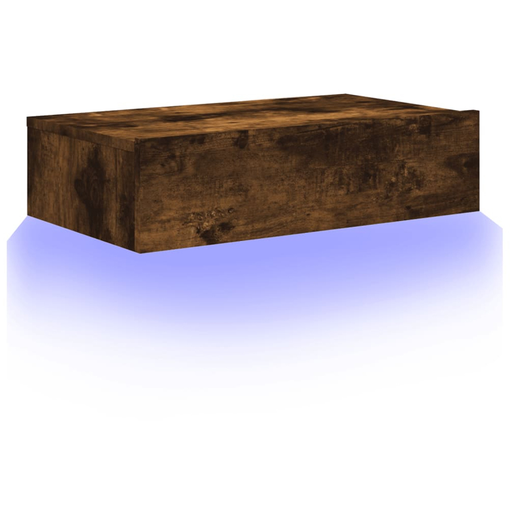 vidaXL Single Drawer Smoked Oak Wall Mounted TV Cabinet Image 5