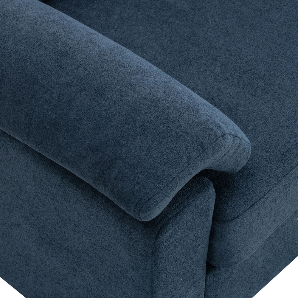 Living and Home 2 Seater Blue Chenille Sofa Image 6