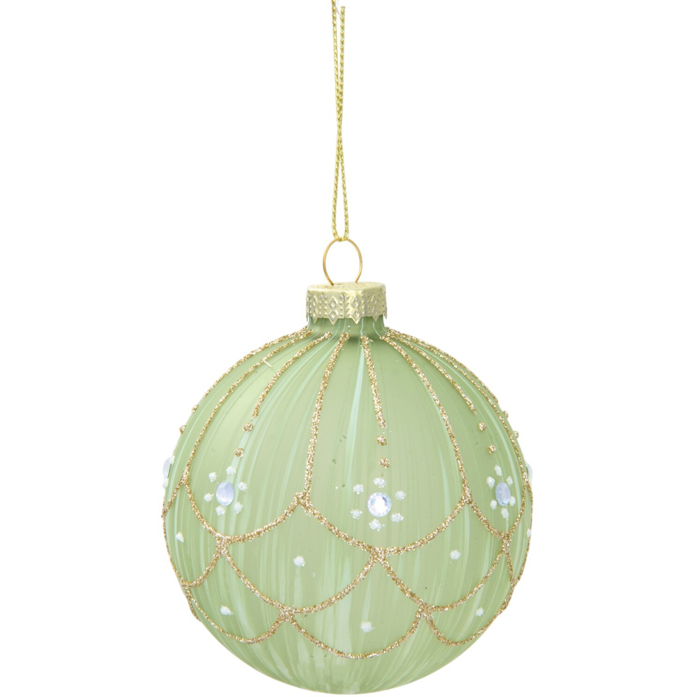 Glitter Detail Green Bauble Image 3