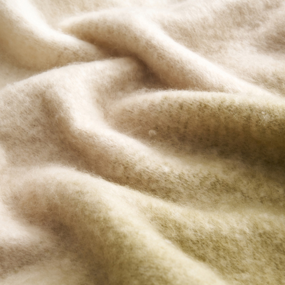 Cloud Touch Ombre Faux Mohair Fringed Green Throw 130 x 170cm Image 5