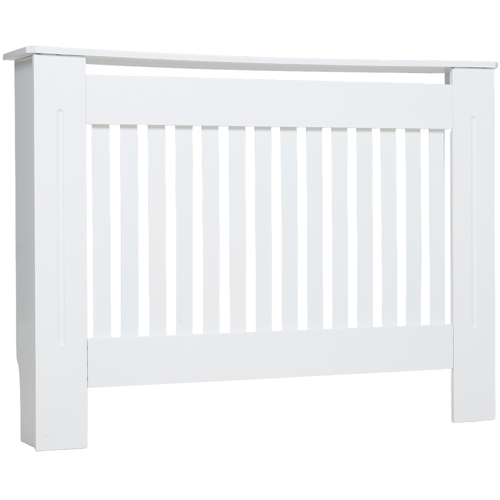 Living and Home White Slatted Radiator Cover 112 x 83cm Image 1