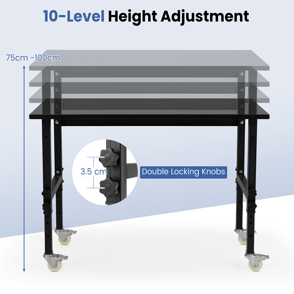 Costway Black Height Adjustable Workbench Image 8
