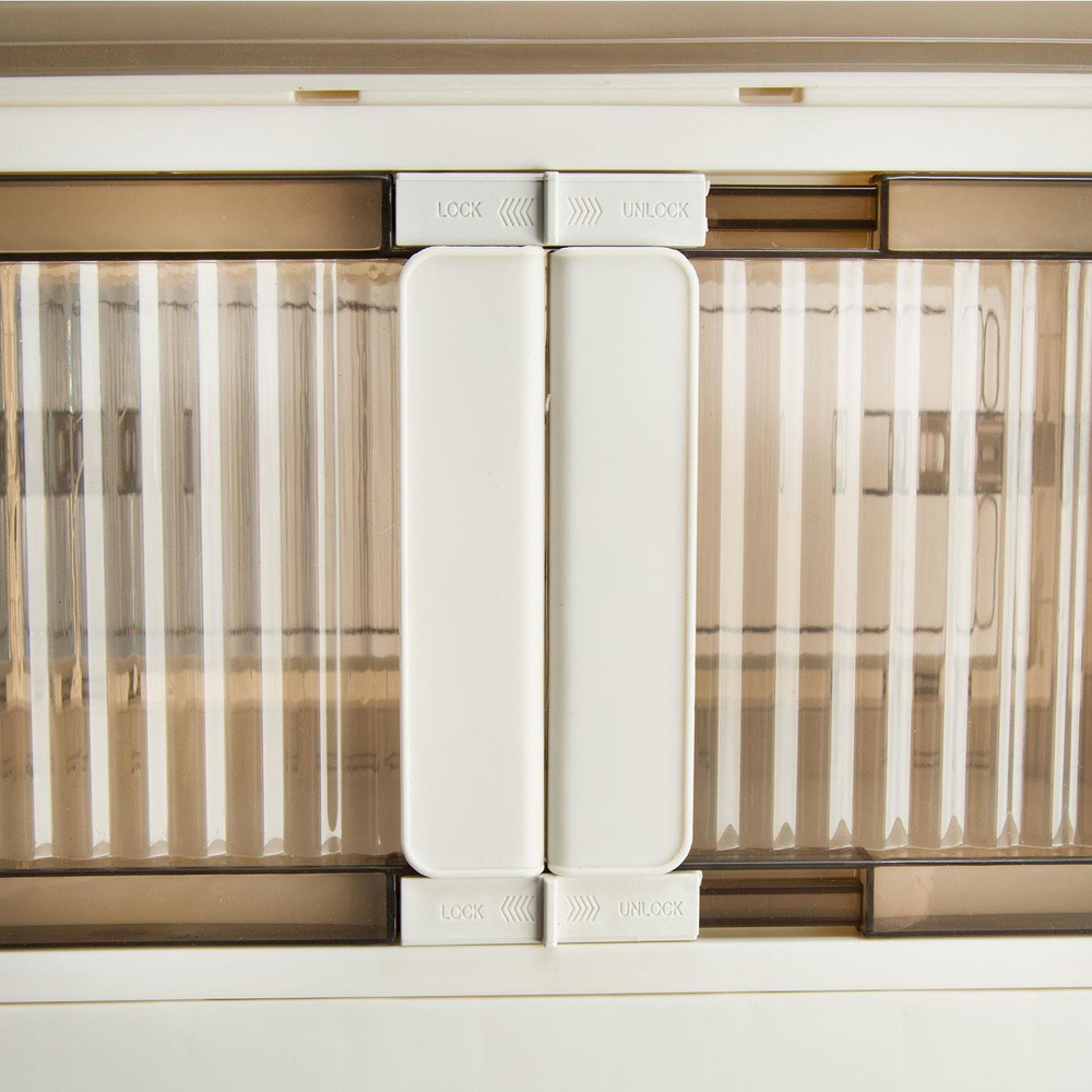 Sewing Online YN8885-WHITE 40L 5 Door White Plastic Stackable Storage Box with Wheels Image 4