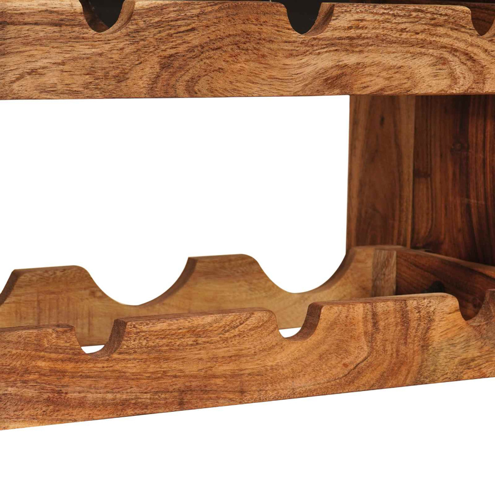 vidaXL 6 Bottle Brown Solid Acacia Wood Wall Mounted Wine Rack Image 8