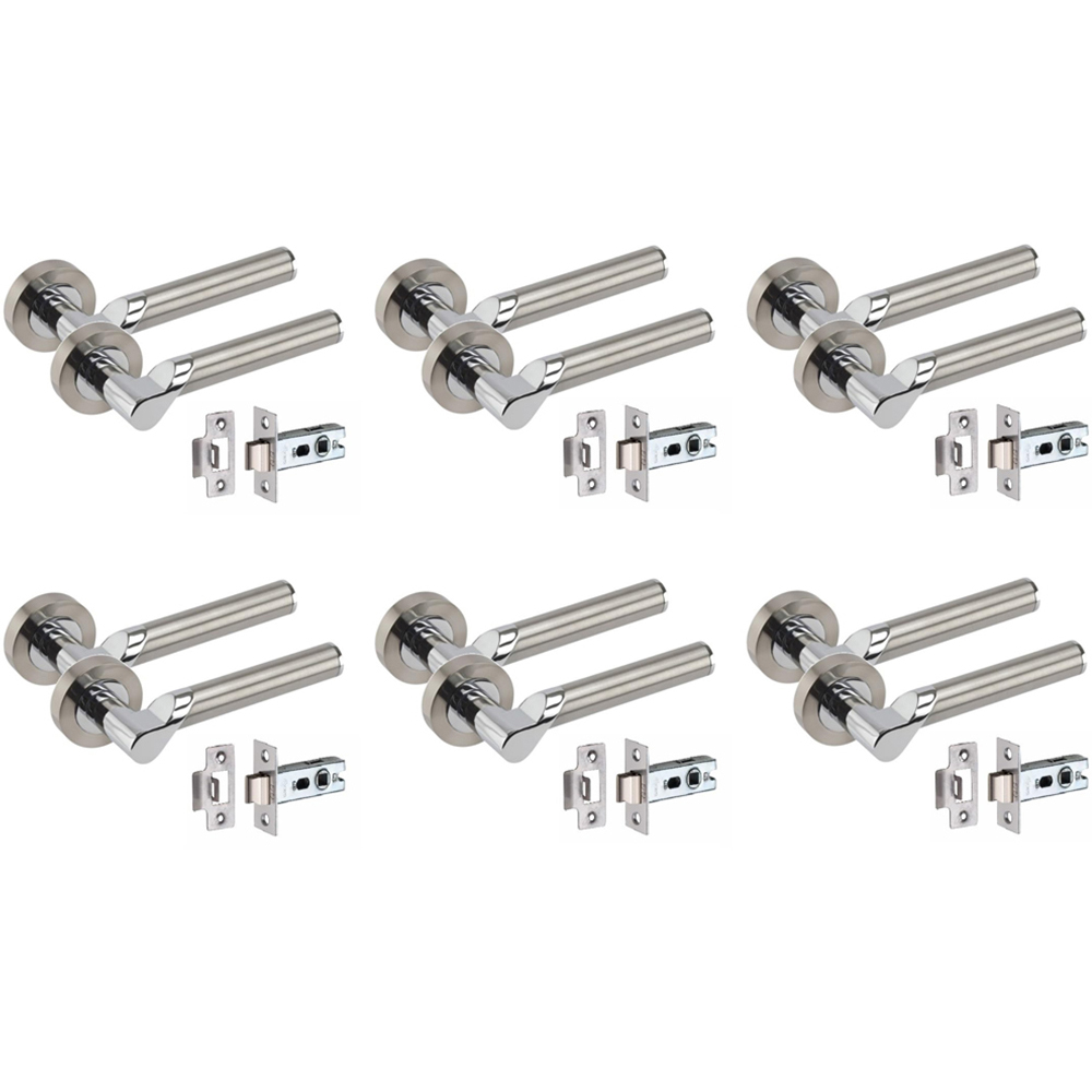 Golden Grace Satin Nickel Polished Chrome Titan Handle Pair 52mm 6 Pack Image 1