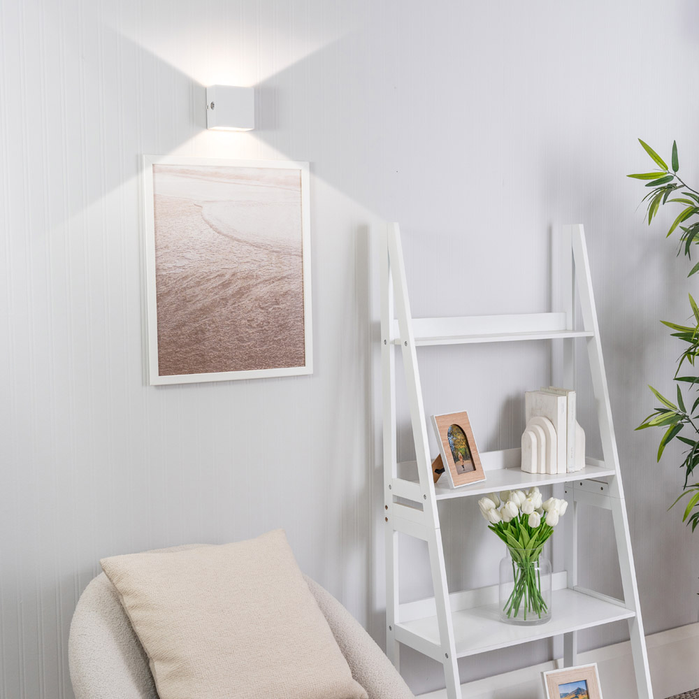 ValueLights Marx White Rechargeable Easy Fit Wall Light Image 2