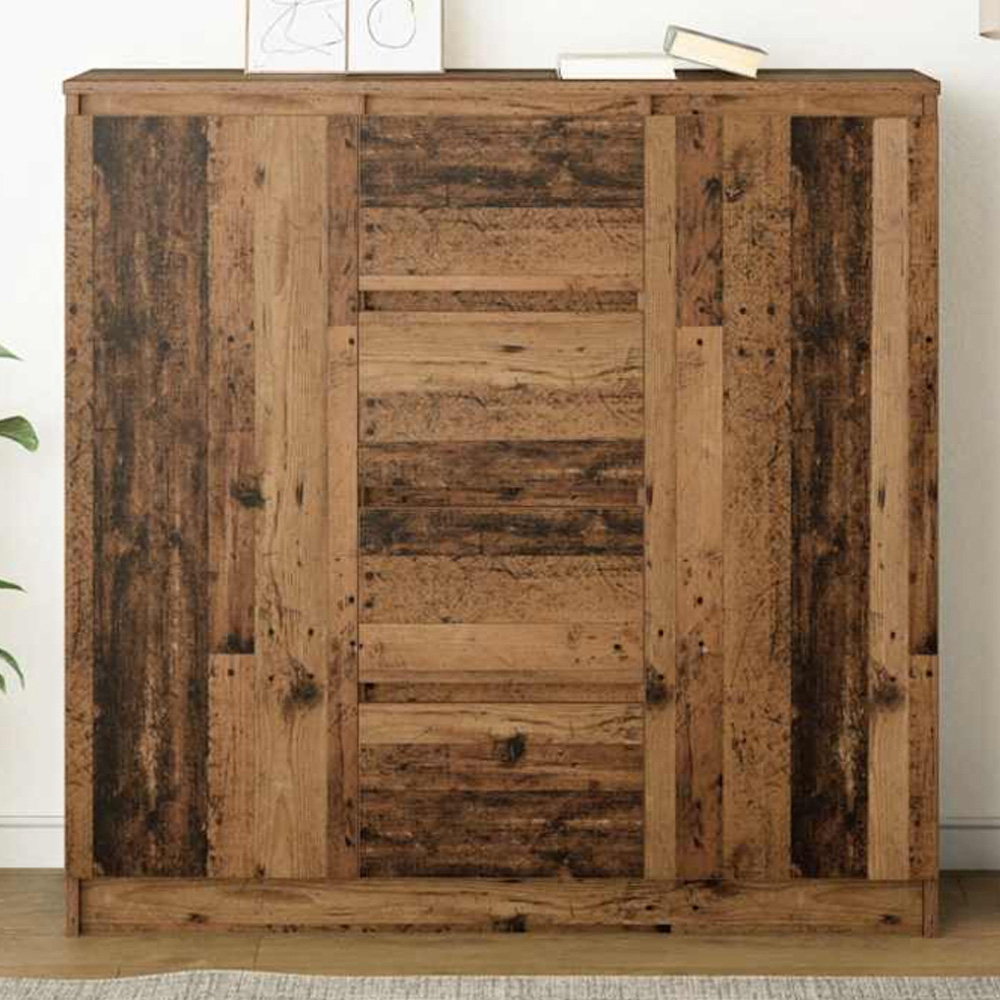 vidaXL 2 Door 4 Drawer Old Wood Sideboard Image 1