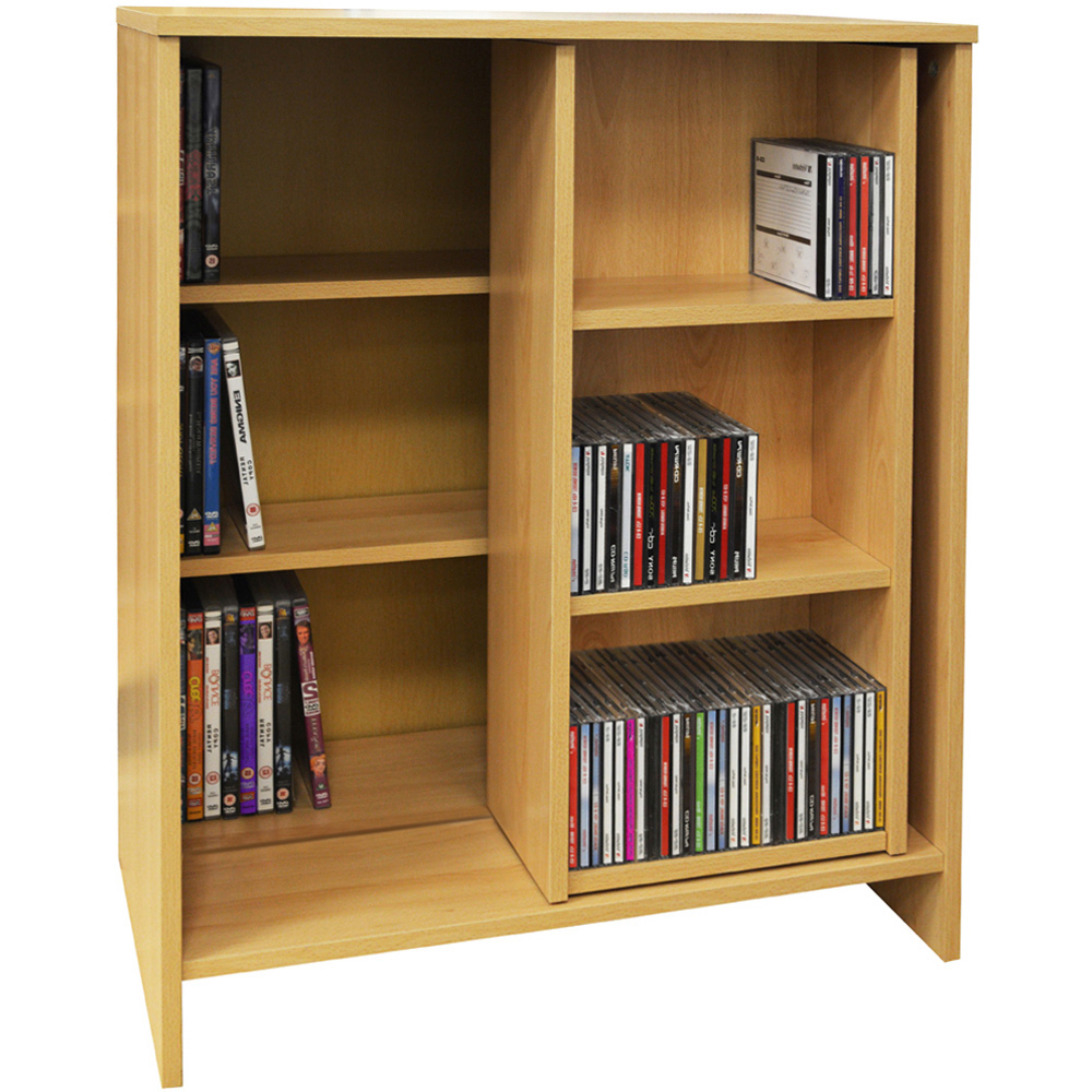 Watsons Slide 6 Shelf Oak Sliding Bookcase Image 4