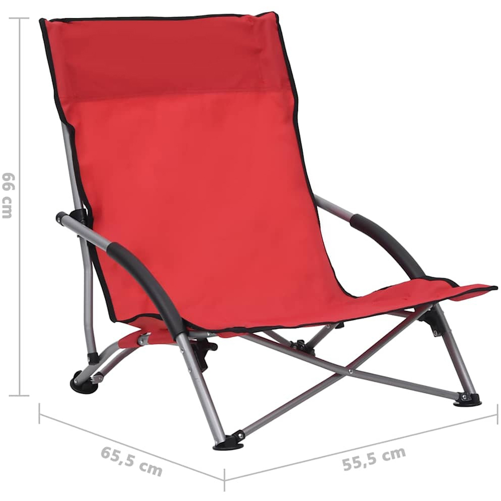 Walplus Set of 2 Red Fabric Foldable Chair Image 8