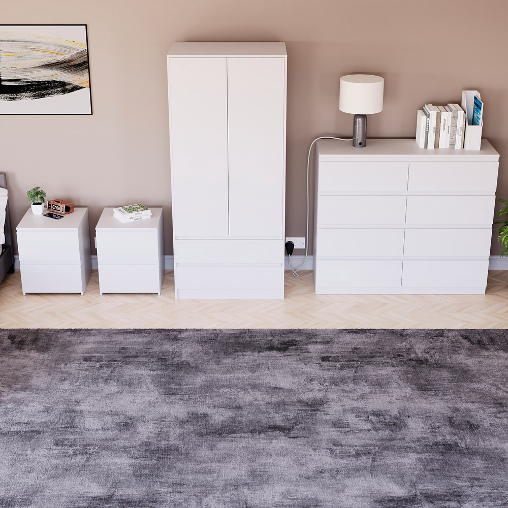 Denver White 4 Piece Bedroom Furniture Set Image 5