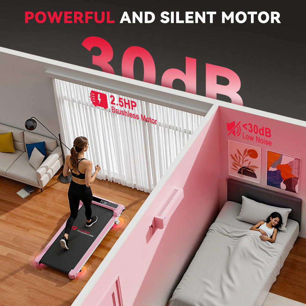 Rattrix Z3 Pink Manual Incline Treadmill Image 2