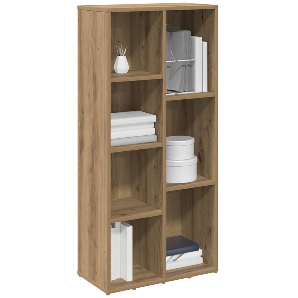 vidaXL 7 Shelf Artisanal Oak Bookcase Image 4