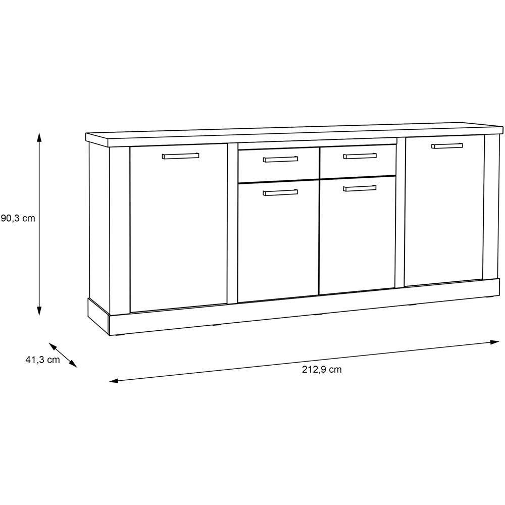 Florence Corona 4 Door 2 Drawer Artisan Oak Sideboard Image 8