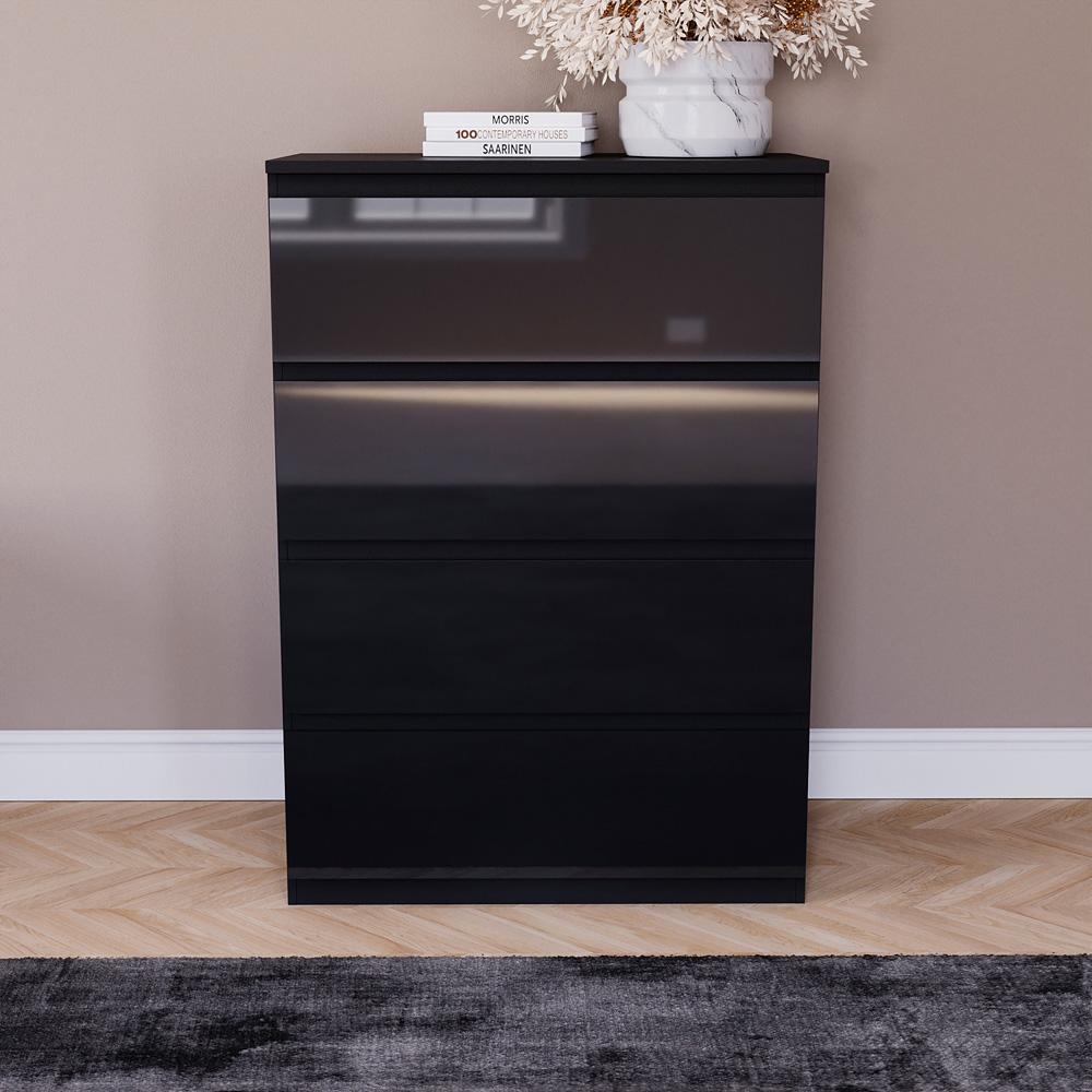 Vida Designs Glinton 4 Drawer Black Chest of Drawers Image 3