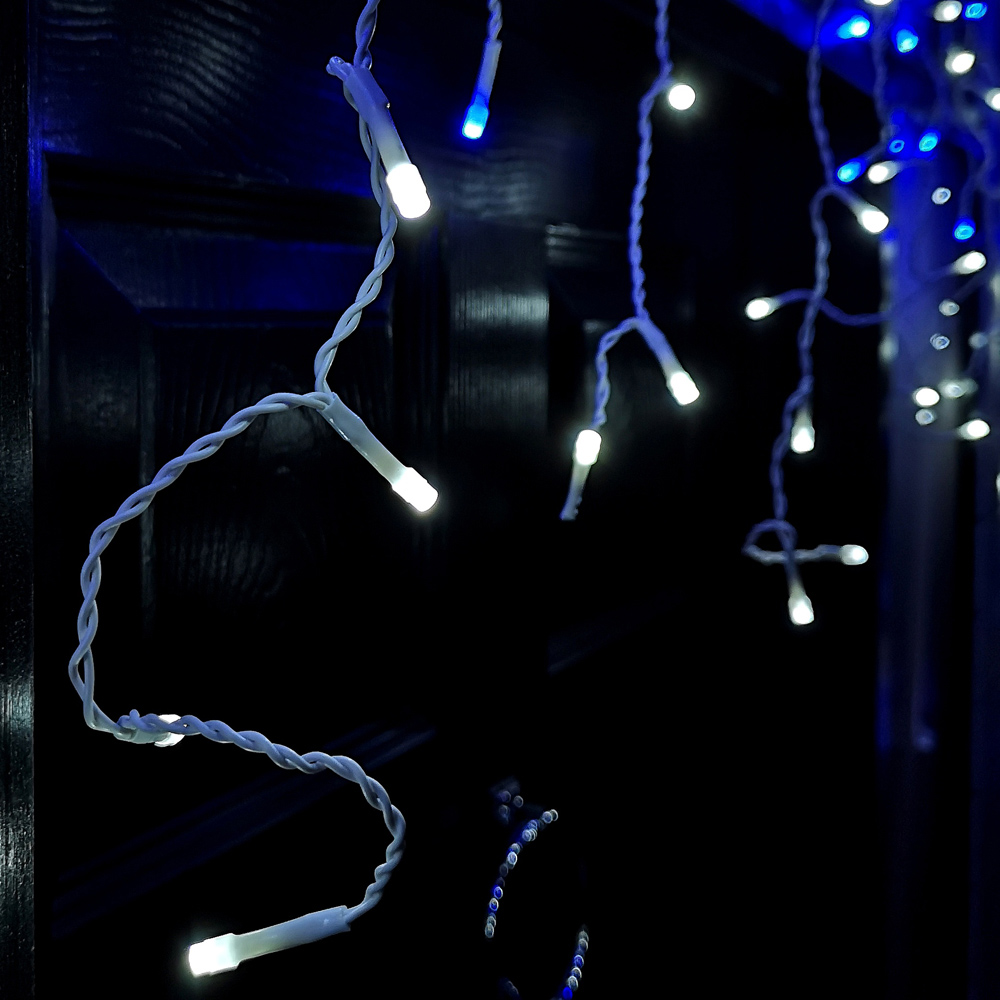 Samuel Alexander Blue and White LED Christmas Frosted Icicle Lights 5.1m Image 2