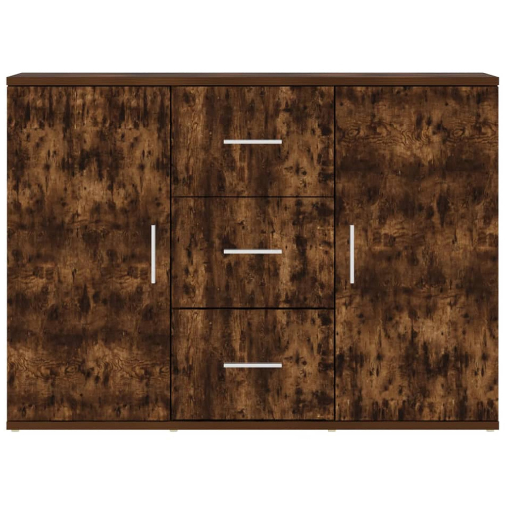 vidaXL 2 Door 3 Drawer Smoked Oak Sideboard Image 6