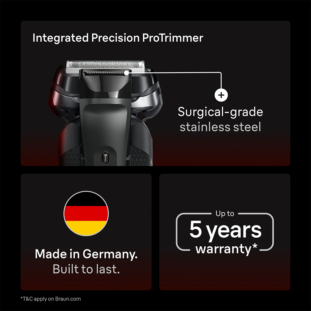 Braun Series 9 Sport 5-in-1 Black Waterproof Electric Shaver with Li-Ion battery and Charger Image 6