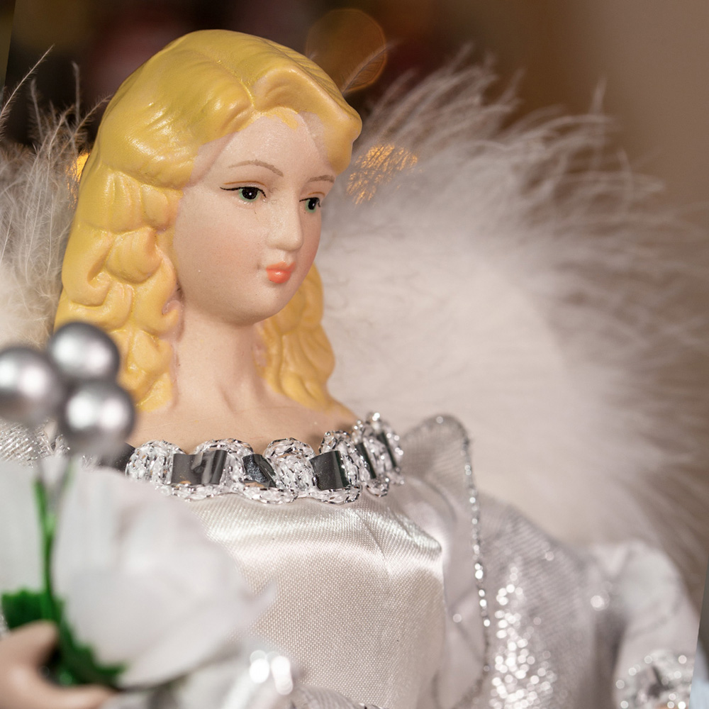 The Christmas Workshop White and Silver Tree Top Angel 30cm Image 6
