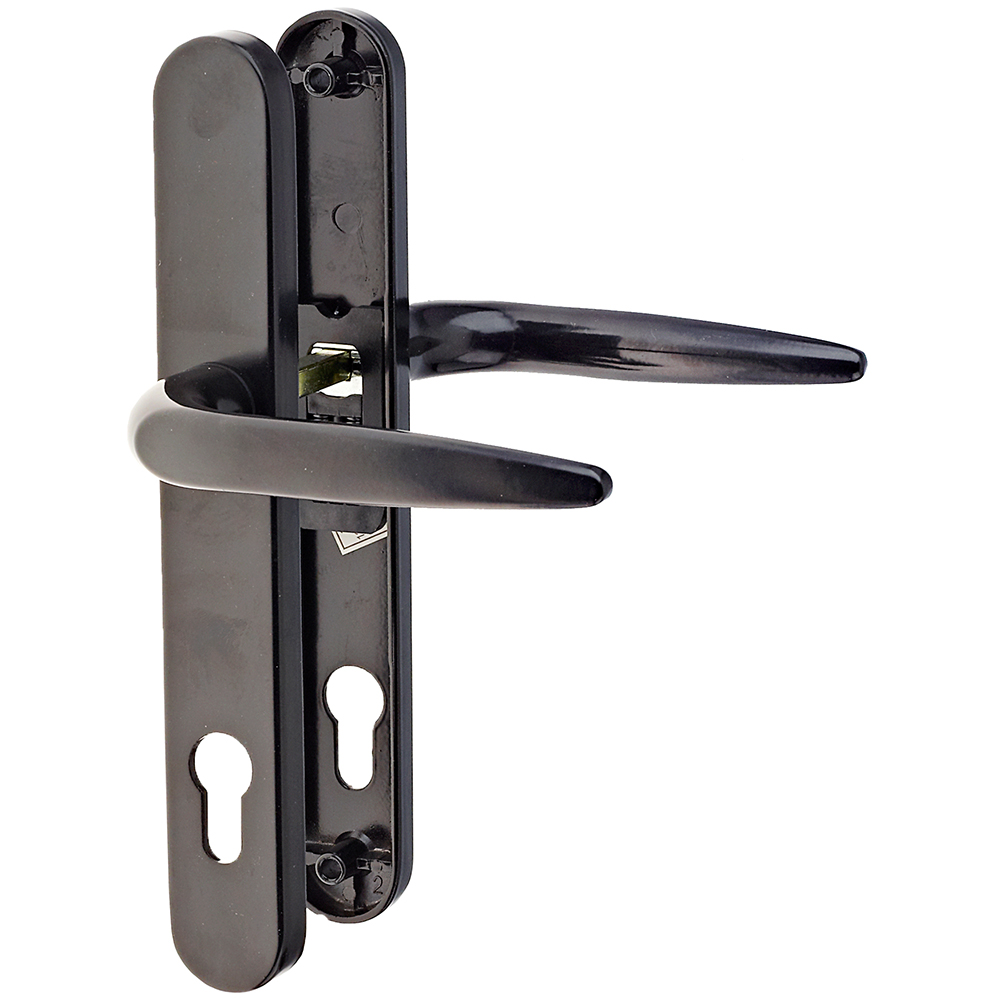 Crystal uPVC Front Door 4 panel 2 Glass Kensington Grey White Left Hand Obscure Glass 920x2090mm Image 5