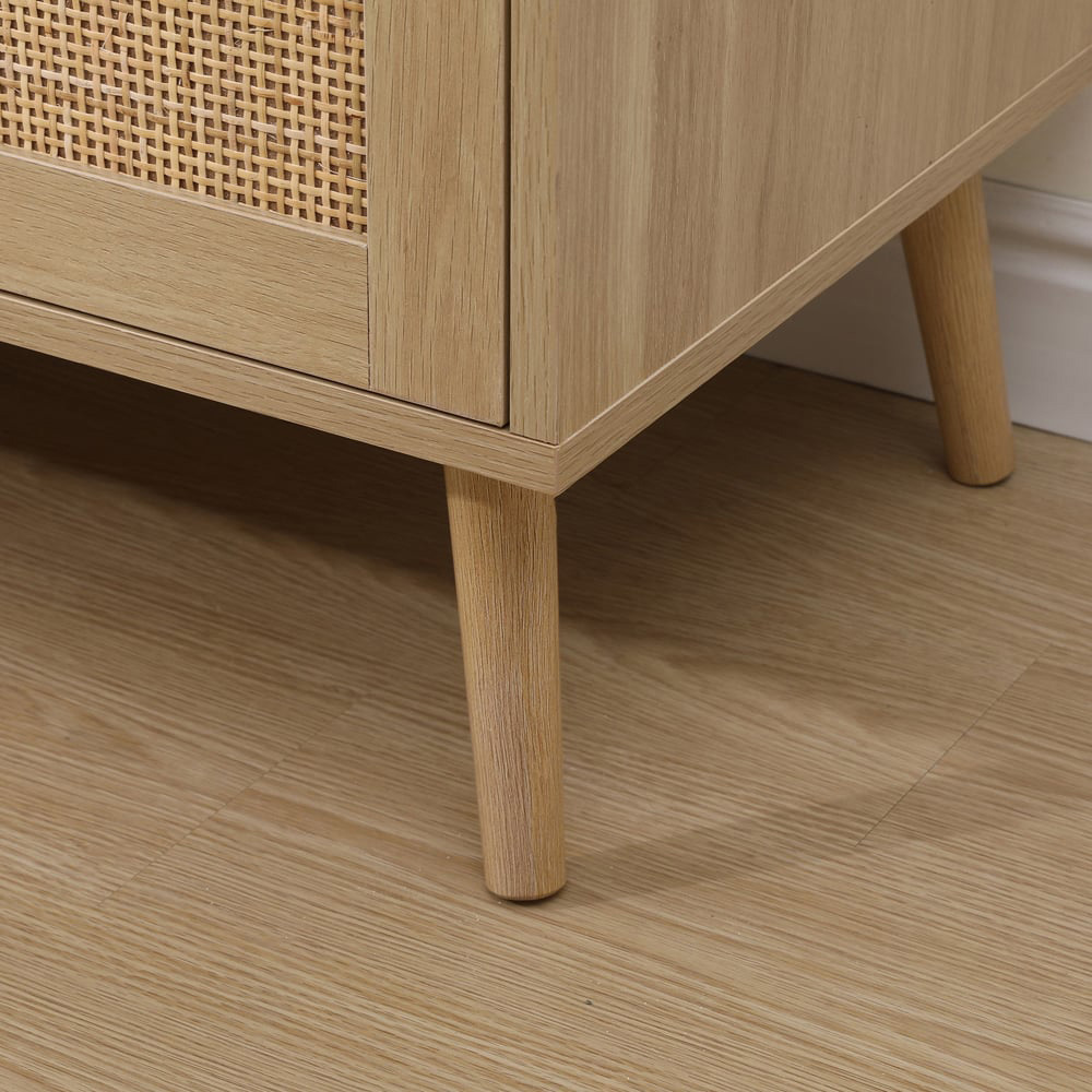 FurnitureHMD 2 Door 2 Shelf Rattan Weaving TV Unit Image 4
