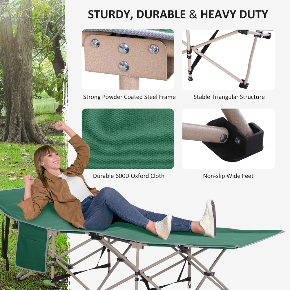 Outsunny Single Green Outdoor Camping Bed Image 6
