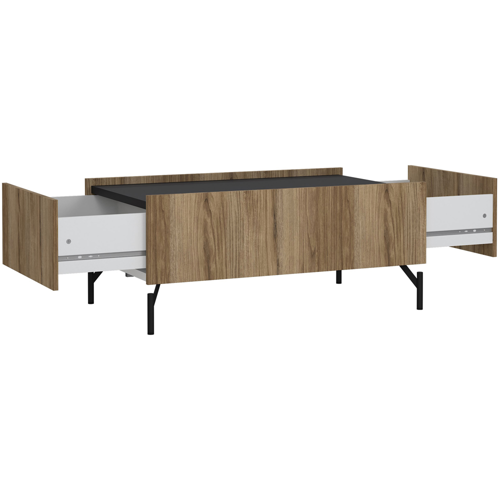 Furniture To Go Kendall 2 Drawers Oak and Black Coffee Table Image 4
