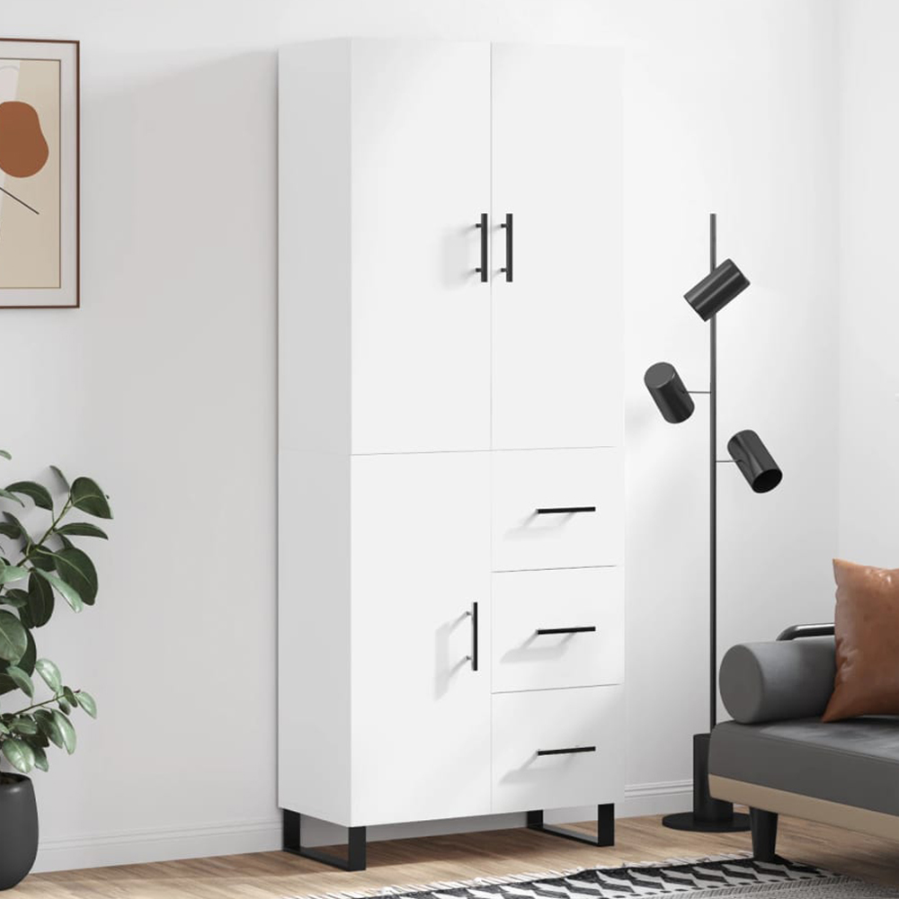 vidaXL 3 Door 3 Drawer White Highboard Image 1