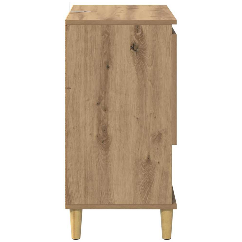 vidaXL 2 Door 2 Open Shelf Artisan Oak Sideboard with Wooden Legs Set of 2 Image 8
