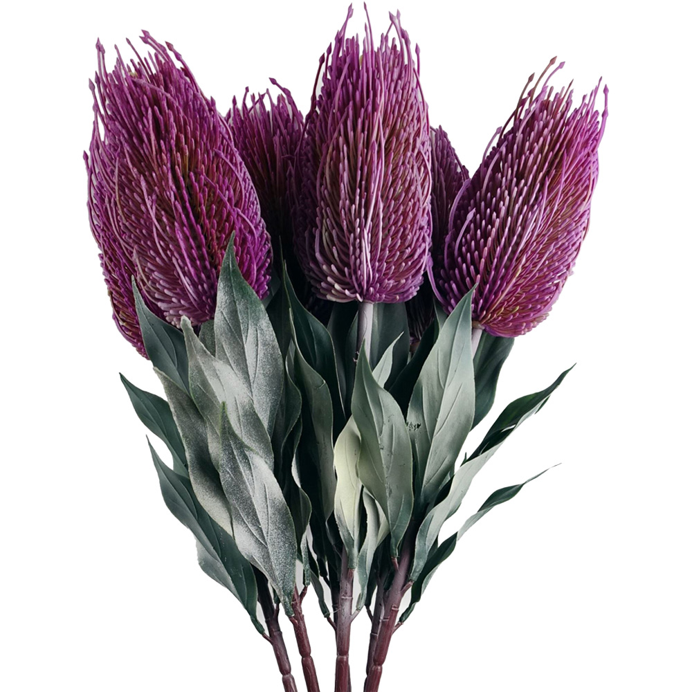 Leaf Pink Banksia Menziesii Artificial Stem 75cm 6 Pack Image 2