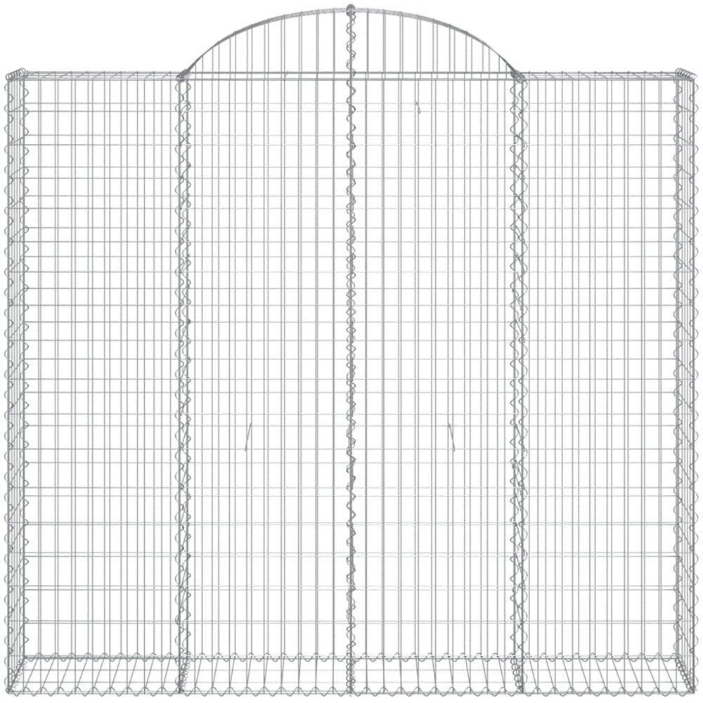vidaXL Silver Galvanised Iron Gabion Basket 200 x 50 x 180/200cm 10 Pack Image 2