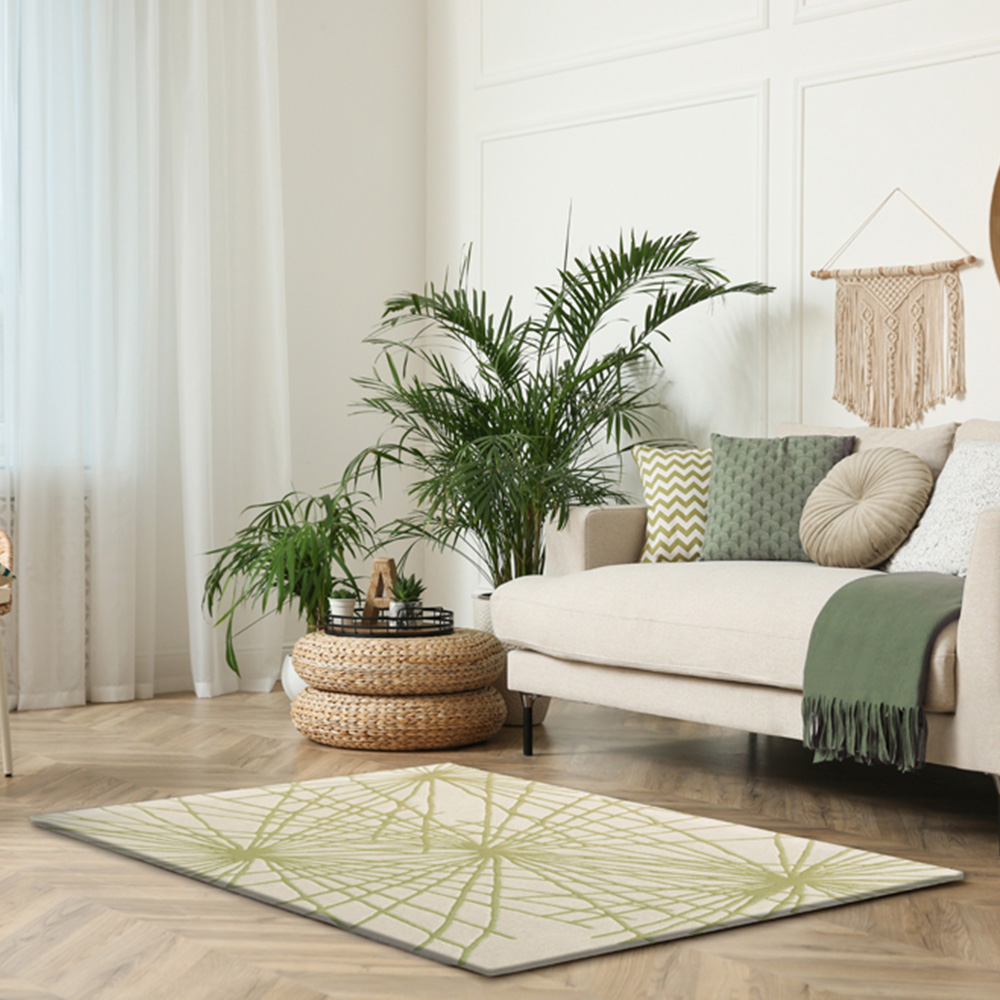 Esselle Home Aura Starburst Natural and Sage Green Rug 200 x 290cm Image 2