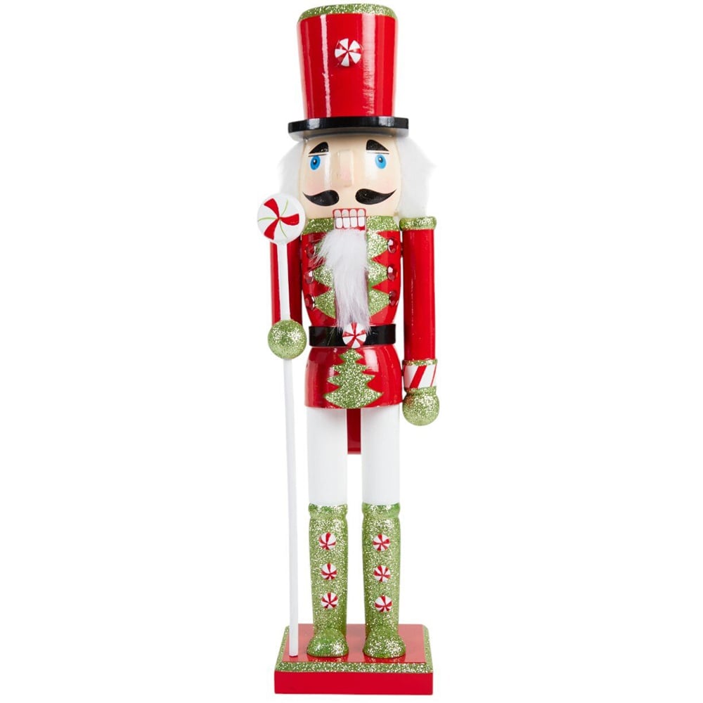 Wooden Nutcracker Standing DecorationRed and Green Image 1
