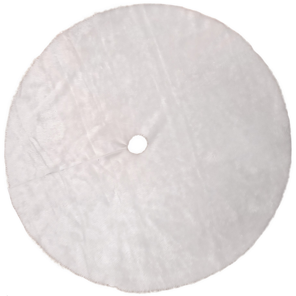 The Christmas Workshop White Short Faux Fur Tree Skirt Image 1