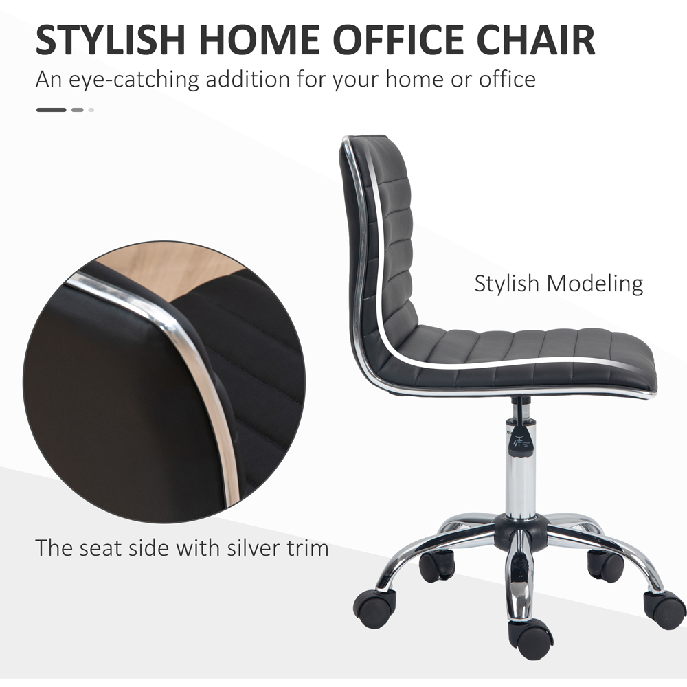 Portland Black PU Leather Swivel Office Chair Image 5