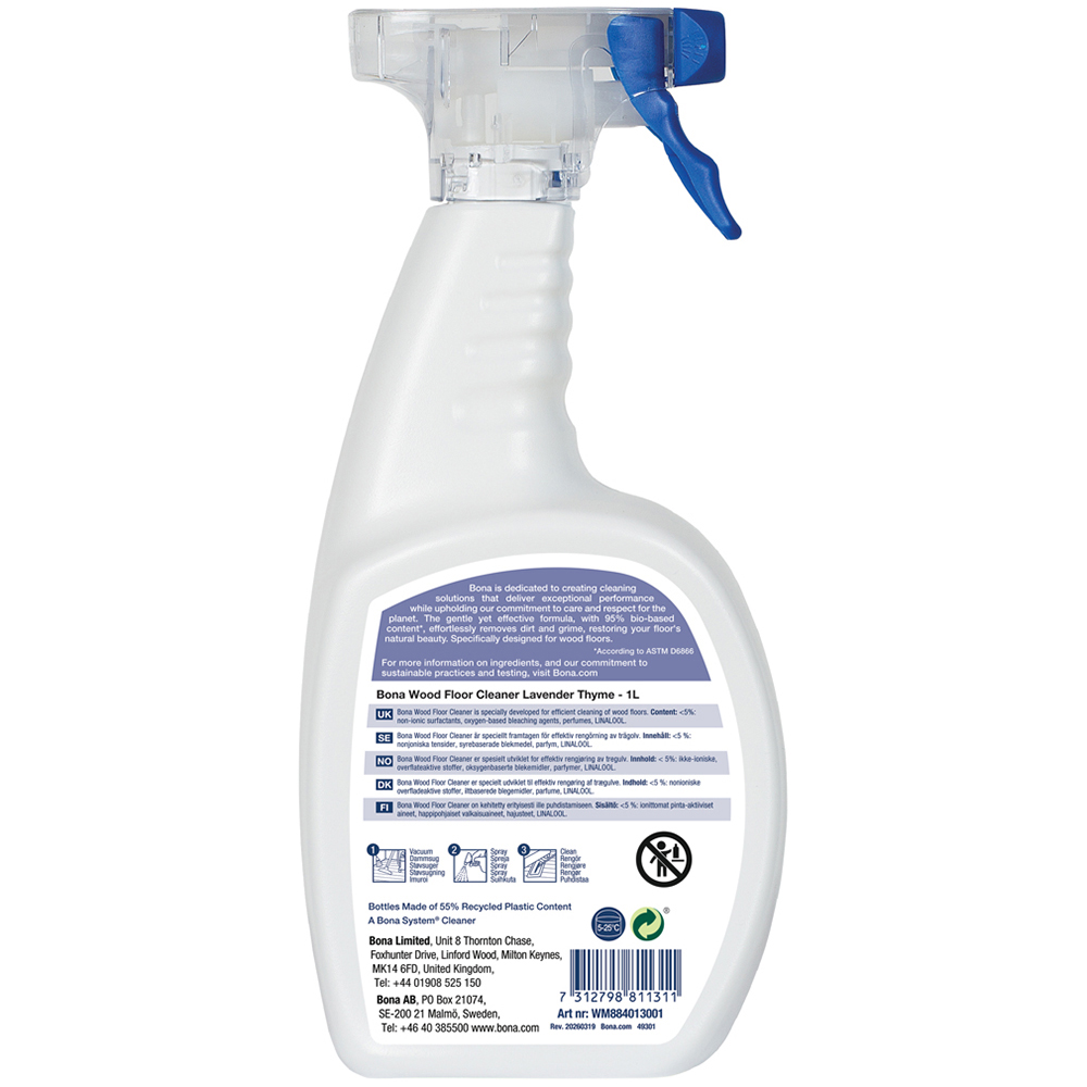 Bona Wood Floor Cleaner Spray 1L Image 2