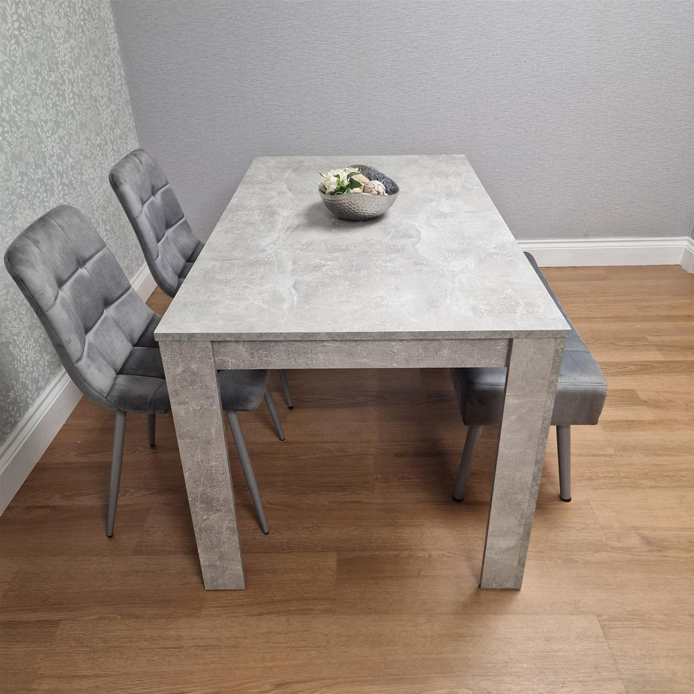 Kosy Koala 4 Seater Stone Dining Set Grey Image 6