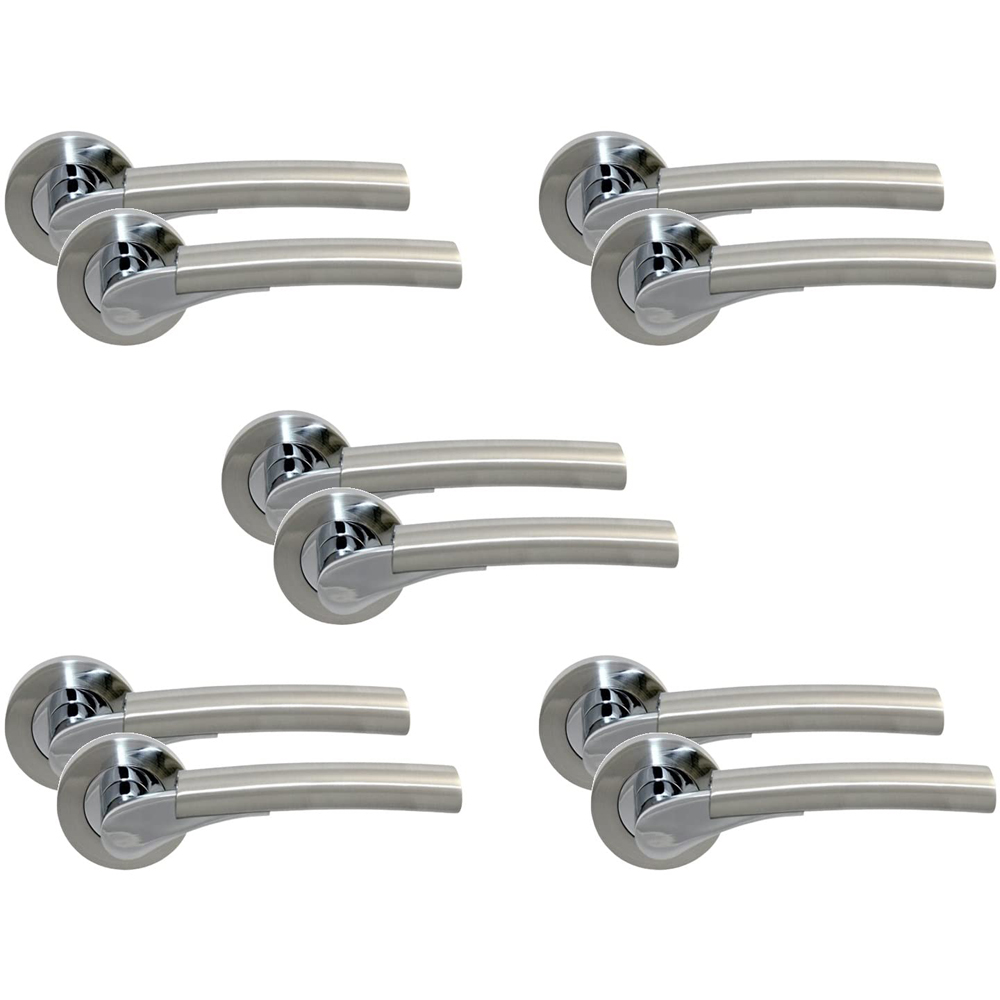 Golden Grace Duo Finish Ultimo Verona Latch Door Handle Set 5 Pack Image 1