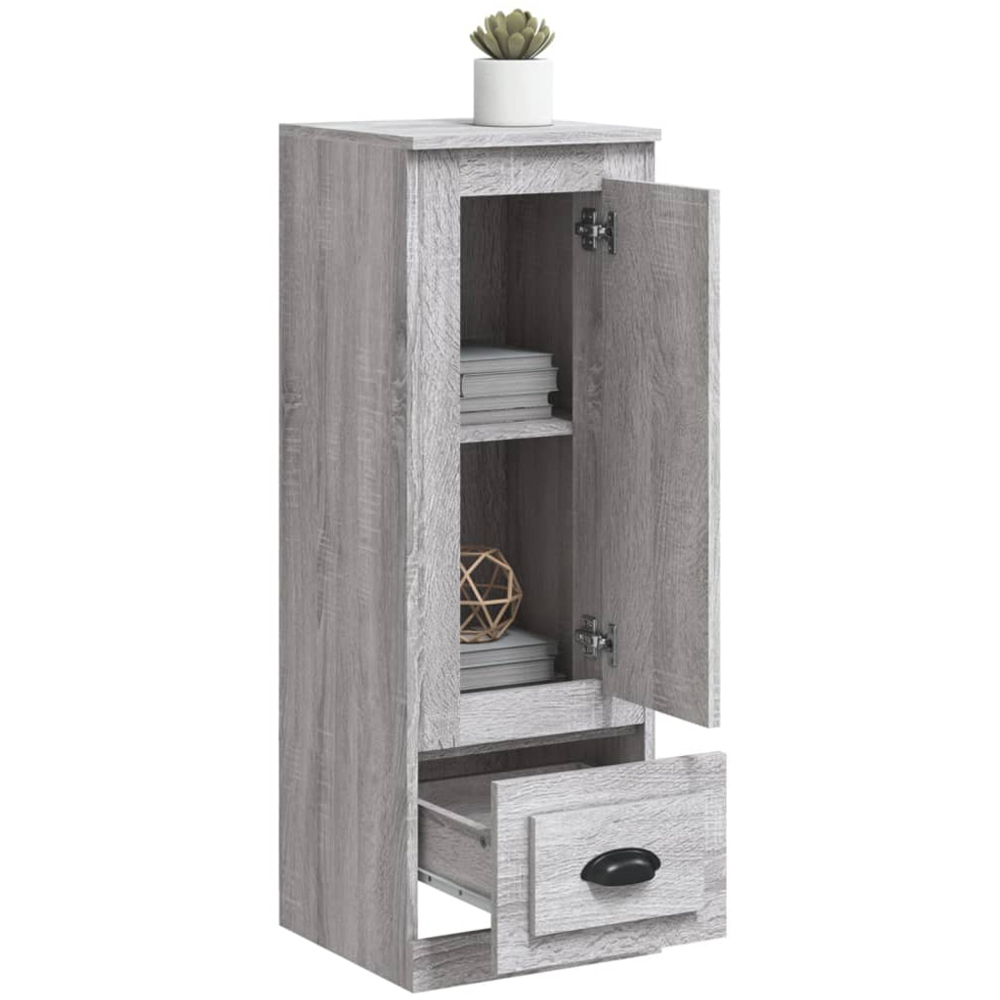vidaXL Single Door Single Drawer Grey Sonoma Highboard Image 4