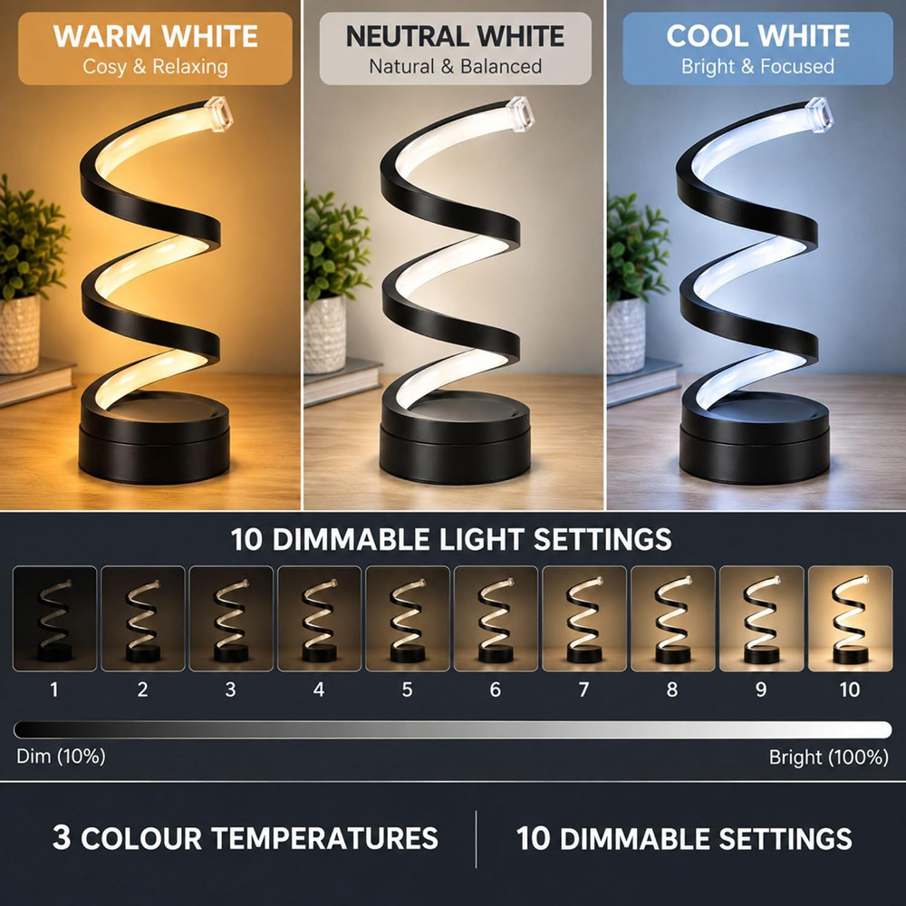 Marco Paul LED Spiral Table Lamp Image 5
