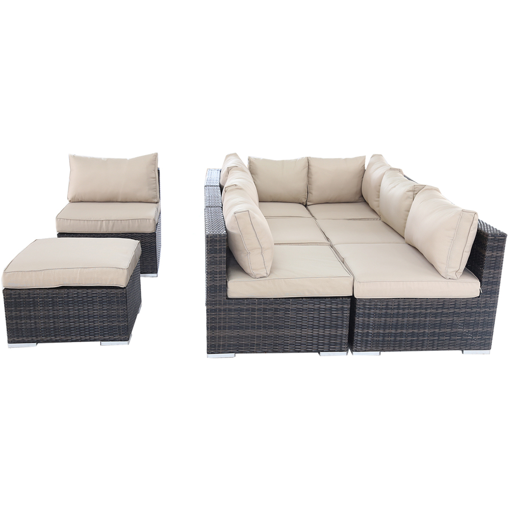 Furniture One 8 Seater Brown Rattan Garden Sofa Set Image 8