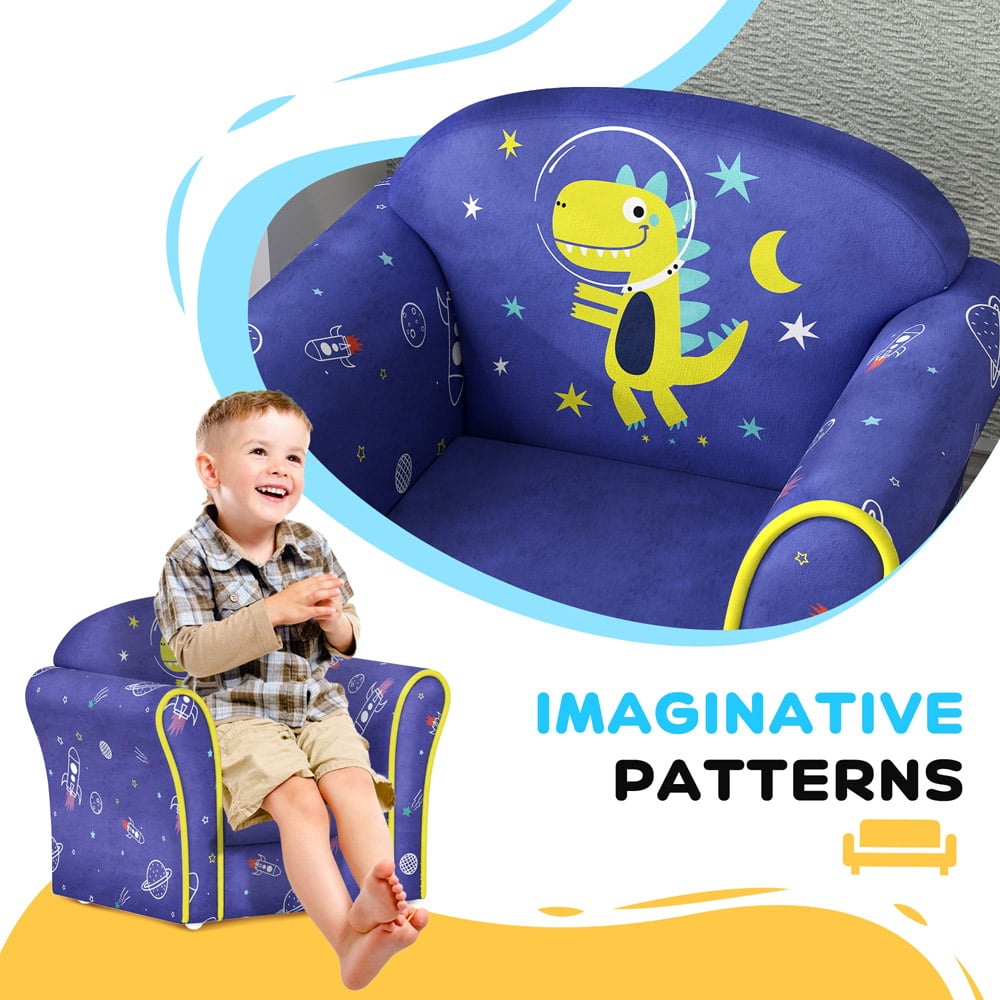 AIYAPLAY Blue Planet Dinosaur Kids Armchair Image 5