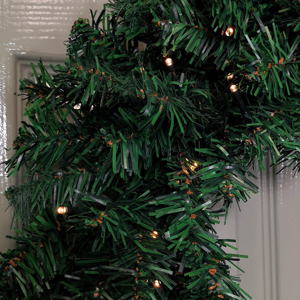 Samuel Alexander Warm White LED Pre Lit Christmas Wreath Green 60cm Image 3