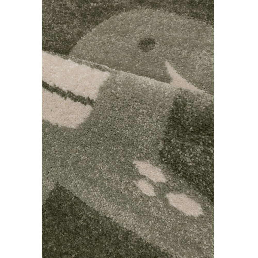 Homemaker Echo Green Dinosaur Motif Circular Rug 100cm Image 4