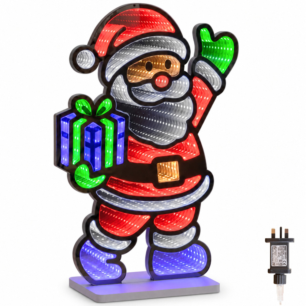 Samuel Alexander LED Santa Infinity Mirror Christmas Decoration 40cm Image 2