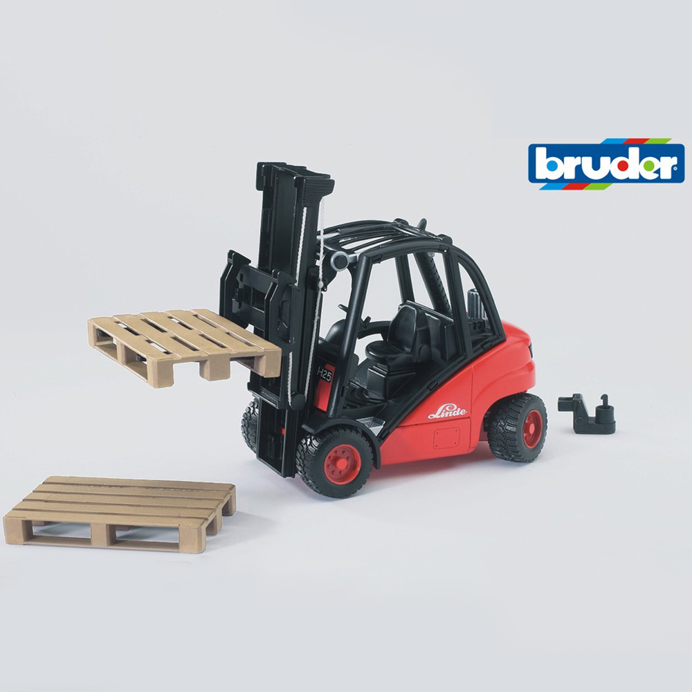 Bruder Kids Linde H30D Forklift with 2 Pallets Playset Model Image 7