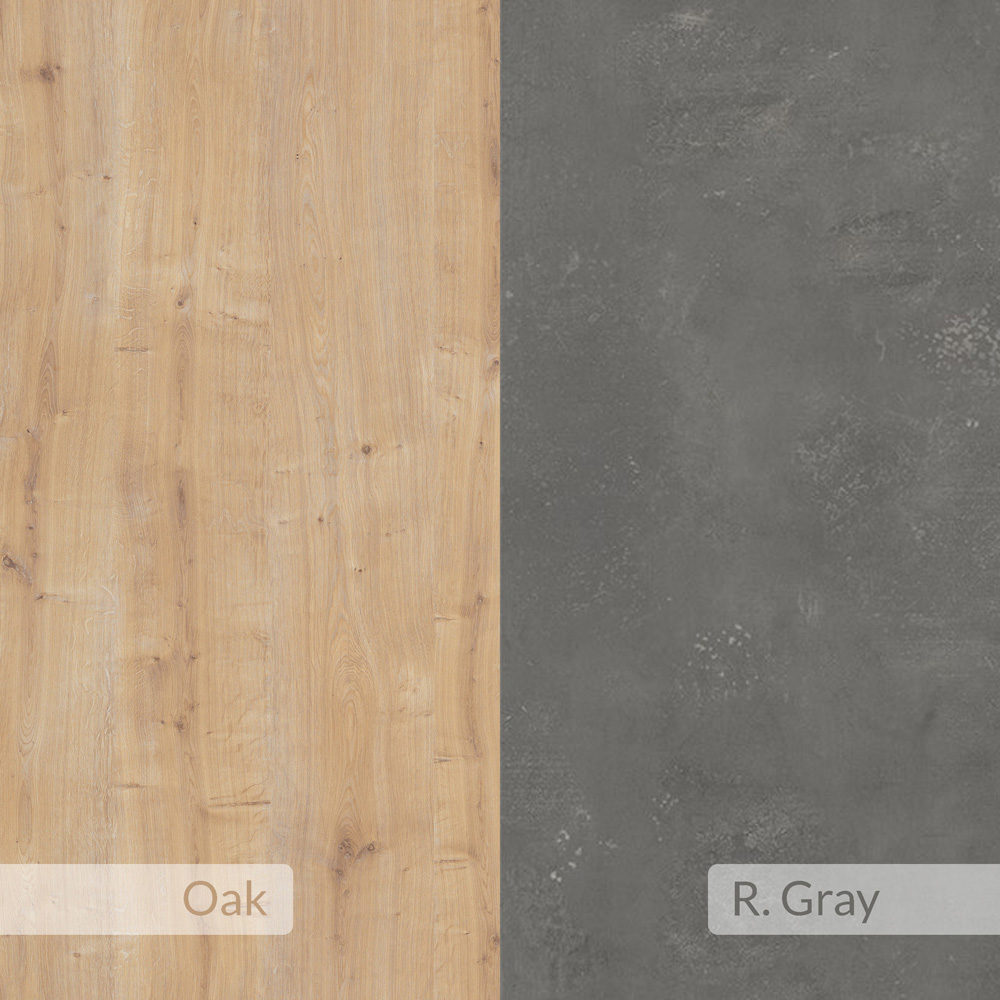 Decortie Fiona 3 Door 2 Shelf Oak and Retro Grey Sideboard Image 5